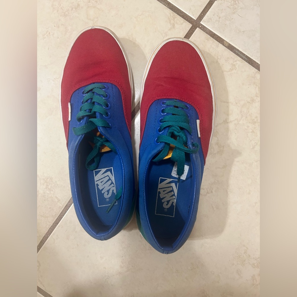 Vans Bold Red and Blue Lace-Up Shoes